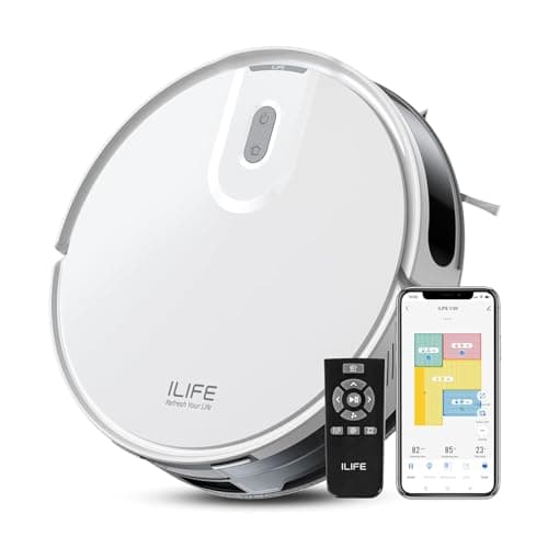 ILIFE V20 Robot Vacuum Cleaner and Mop, 5000Pa Suction, Laser Navigation,140min Runtime,Multi-Floor Mapping,WiFi/App/Alexa Compatible Smart Robot Vacuum Cleaners for Hard Floors and Carpets (V20)