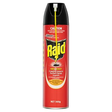Raid One Shot Crawling Insects Surface Spray Targetkill, Insect Spray with Protective Barrier up to 6 Months, Targeted Nozzle, 300g, 1 Count