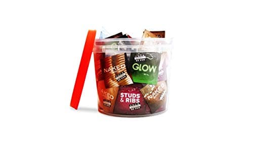 Four Seasons Assorted Pleasures Bulk Condoms Bucket, 144 count, Pack of 144