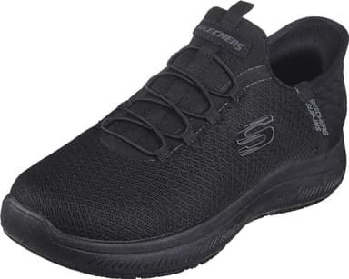 Skechers Women's Hands Free Slip-Ins: Work Summits - Enslee Slip Resistant Sneaker, Black/Black, US 11