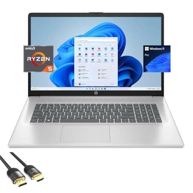 HP 17.3" FHD Laptop, 6-Core AMD Ryzen 5 7430U (Beats i7-1255U), 32GB RAM, 2TB SSD, Webcam, KeyPad, WiFi6, USB-C, HDMI, PDG HDMI Cable, US Version KB, Win 11 Pro