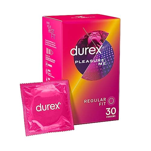 Durex Ribbed and Dotted Texture Latex Condoms Regular Fit, Pack of 30