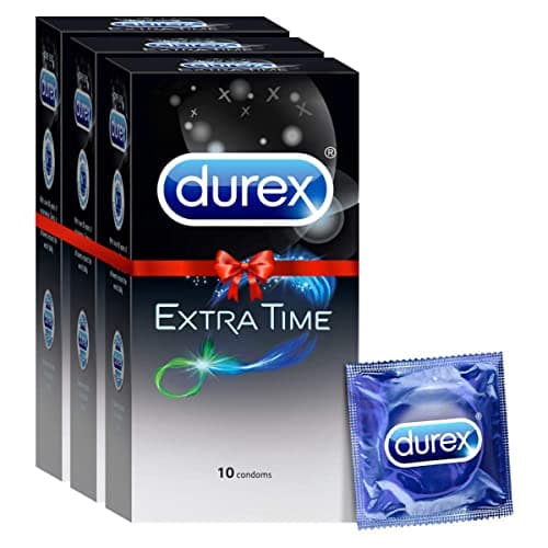 Durex Condoms - Extra Time for Extended Pleasure (10 Count - Pack of 3, Total 30)