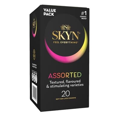 SKYN® Assorted Textured, Stimulating & Flavoured Condoms 20 Pack