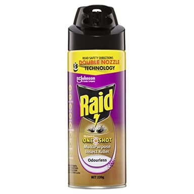 Raid One Shot Multipurpose Insect Killer, Insect Spray for Flying and Crawling Insects, Odourless, 220g, 1 Count