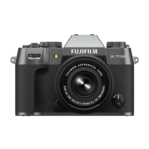 Fujifilm X-T50 Mirrorless Digital Camera, Charcoal Silver + XC 15-45mm Lens