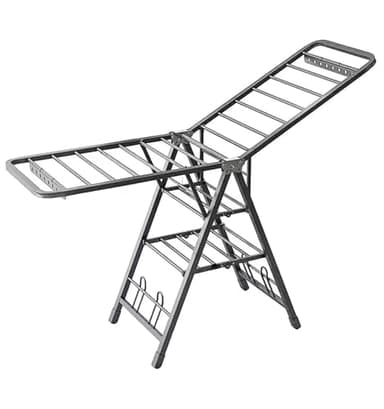 Mimiblack Clothes Drying Rack Foldable, 71'' Heavy Duty Gullwing Dryer Rack, Laundry Stand Dry Hanger Racks with Wheels, Extra-Thick Large Carbon Steel Cloth Airer(Oversized)