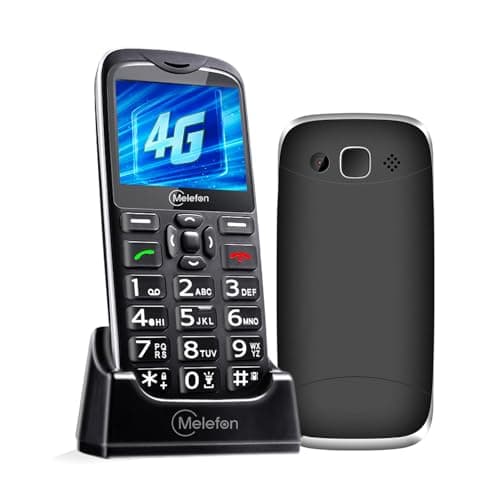 Melefon Senior Phone 4G/LTE Unlocked, Big Button, Easy to Use, Big Speaker, 1600mAh Battery, Mobile Phone for Elderly with Charging Dock