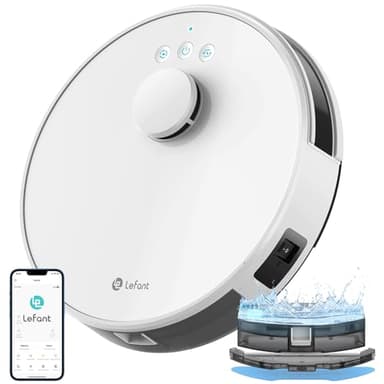 Lefant M1 Robot Vacuum dToF Navigation, Multi-Floor Mapping, Robot Vacuum Cleaner and Mop 4000Pa Strong Suction, Virtual Boundary, Compact 32cm Design, WiFi/App/Alexa, Ideal for Pet Hair & Carpet