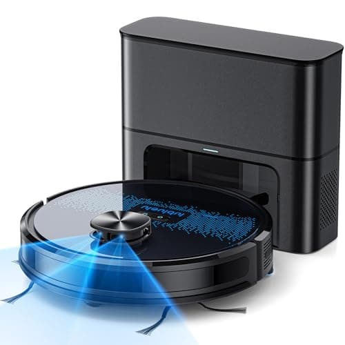 Lubluelu Robot Vacuum Cleaner with Mop,5000Pa Robot Vacuum with 2.0L Self Emptying Station,Lidar Navigation,WiFi/App/Alexa,Carpet Boost,Self-Charging,3 in 1 Robotic for Pet Hair Hard,Floor,Carpet