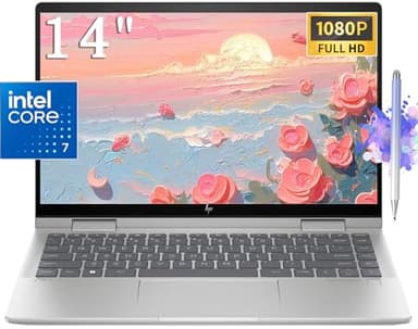 Hp 2024 Envy 2-in-1 14" FHD Touchscreen Laptop, Core 7 150U(Bests i7-1355U), Wi-Fi 6E, FP Reader, Natural Silver, Backlit KB, BT 5.3, Win11 W/Stylus Pen (16GB RAM | 1TB SSD +Pen)