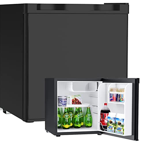ADVWIN 48L Compact Refrigerator, Mini Bar Fridge, Portable Fridge with Freezer Adjustable Temperature, Bar Fridge with Removable Basket, for Cars, Road Trips, Home, Offices & Dorms | Energy Saving