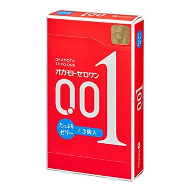 Japan Okamoto 001 0.01 mm Zero One Thinnest Condoms (Plenty of jelly) 3 Pieces