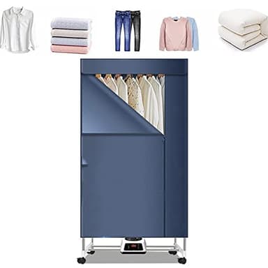 Clothes Drying Rack,Electric Heated Clothes Dryer Airer,Heated Drying Rack with Timer,with Four Wheels,with Four Wheels, 1100W Power, can be timed for 180 Minutes,for Clothes, Sheets
