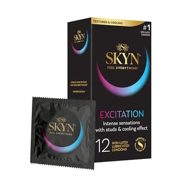 SKYN Excitation Non-Latex Lubricated Condoms, 12 Count