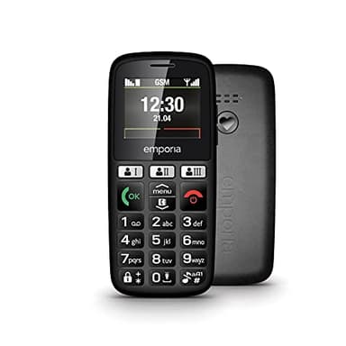 emporia E30 Senior Mobile Phone, 30 Years Emporia Edition, Button Mobile Phone Without Contract, Mobile Phone with Emergency Call Button, Extra Large Buttons, Ideal for Seniors, Easy to Use, Black