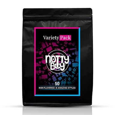NottyBoy Non Flavored Pack of 50 Pieces - Variety Condom | Superior Comfort | Softer Latex | Ribbed and Dotted | Extra Smooth Ultra Thin Condoms For Men