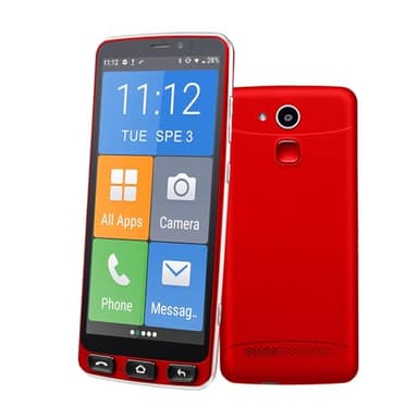 Melefon 4G Senior Mobile Phone, 5.5 Inch, Large Icons, Android Mobile Phone with 2400 mAh Battery Support Bluetooth, GPS, FM Radio, App, WiFi (Red)