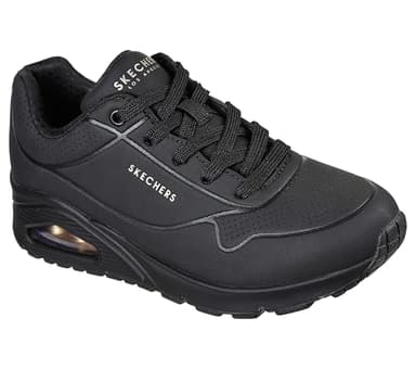 Skechers Women's Uno - Stand On Air Sneaker, Black/Black, US 7.5