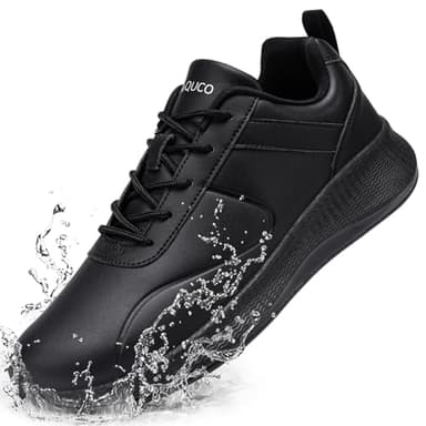 Taquco Non Slip Work Shoes for Women Food Service Lightweight Waterproof Kitchen Chef Shoe Restaurant Walking Sneakers Nursing Slip Resistant Footwear, Black, Black, 8