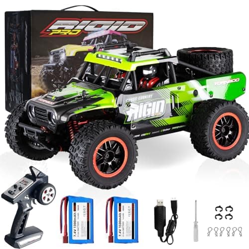Yidedraw 1:14 RC Cars Fast 50 KMH Remote Control Car 4X4 RC Truck for Kids Adults Boys 2.4 GHz All Terrains RC Dune Buggy Off-Road RC Monster Truck Short Course Car with 2 Batteries (Green)