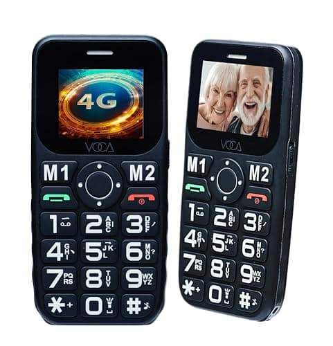 VOCA Big Button 4G Phone for Seniors Elderly | Unlocked 4G LTE | Amplified Volume | SOS Button | Speed Dial | Big Display Number | Big Button | Long Lasting | V141 (Black)