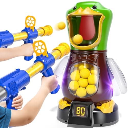 MSKOLER Duck Shooting Toys for Kids 3-5 Years, 2 Packs of Foam Shooting Toy with Movable Shooting Game, Interactive Competition Game Gifts for Boys and Girls Ages 6 7 8 9+ Years Old