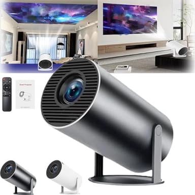 Pocketbeams Smart 180° Projector, Pocketbeams Projector, Mini Portable Projector 4k 1080p, Nexvision Projector 4k Home Cinema, Pocket Beam Smart Projector, Pocketbeam Projector (1PC,Black)