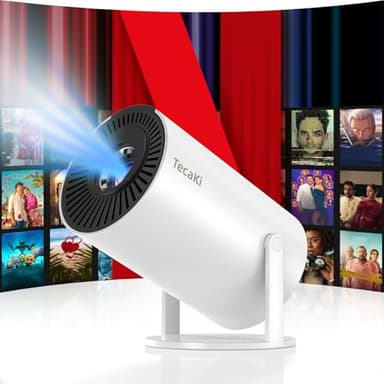 [Netflix Officially & Electric Focus] Tecaki Mini Projector 1080P 4K Support with WiFi 6 and Bluetooth, Portable Projector with Auto 4P Keystone, 180° Rotatable, Movie Outdoor Projector for Phone (X5)